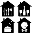 set home icon with kithen utencil vector image vector image