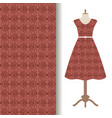 women dress fabric with brown pattern vector image vector image
