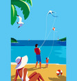 family beach holiday summer vacation rest fun vector image