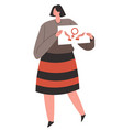 feminist with signboard female character standing vector image