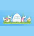 happy easter papercut spring rabbit web template vector image vector image