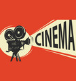 movie camera retro cinema poster vector image