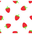 pattern with falling sweet red strawberry vector image vector image