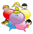 children with dialogue bubbles vector image vector image