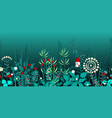 seamless border with forest plants and fairy vector image vector image