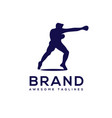 silhouette boxing club logo vector image