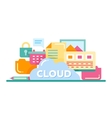 cloud storage technology - flat design website vector image