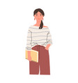 modern college or university student with book vector image