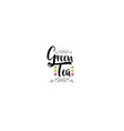 badge as part of the design - green tea sticker vector image vector image
