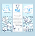 milk product banners template vector image vector image