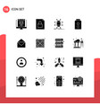 mobile interface solid glyph set 16 pictograms vector image vector image