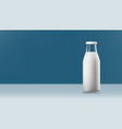 realistic transparent clear milk bottle isolated vector image vector image