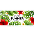 summer sale banner with tropical plant vector image vector image