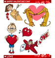 valentine cartoon love set vector image