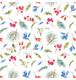watercolor winter christmas pattern vector image