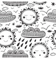 cute sun and clouds childish seamless pattern vector image