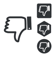 dislike icon set monochrome vector image