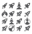 rocket icon set on white background vector image vector image