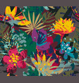 seamless pattern with tropical plants vector image