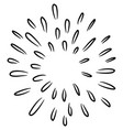 starburst sunburst hand drawn design element vector image