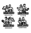 man and woman a set of fitness logos vector image