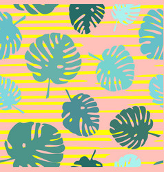tile tropical pattern with green exotic leaves vector image vector image