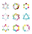 collection of colorful abstract star icons vector image