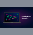 symmetrical triangle chart patterns vector image vector image