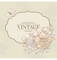 vintage background with peony and butterfly vector image