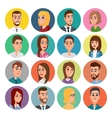 cartoon male and female faces collection vector image