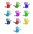 colorful hand numbers vector image vector image