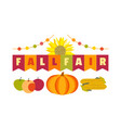 hand drawn fall fair flat color headline vector image