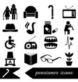pensioner senior citizen theme set of icons eps10 vector image