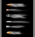 a flying bullet with fiery trace vector image