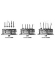 birthday cake set vector image vector image