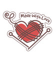 handmade knitted product made with love logo vector image