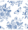 seamless vintage pattern with bouquet vector image