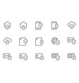 security and protection line icons set vector image