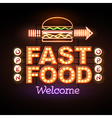 fast food neon sign vector image