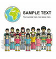 group of people seamless pattern vector image