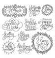 spring time calligraphy set vector image vector image