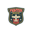 fighter plane army chevron insignia aviation squad vector image