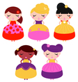 little colorful princes set isolated on white vector image vector image