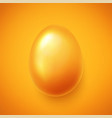 realistic easter egg decorated in gold color vector image