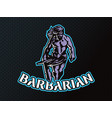 wild warrior barbarian vector image vector image