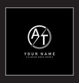 creative logo for initials at in monogram style vector image vector image