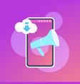 mobile synchronization cloud application megaphone vector image vector image