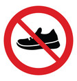 no shoes icon prohibited sneakers vector image