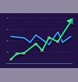 abstract financial chart with two line moving up vector image vector image