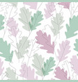 autumn oak leaves silhouettes and continuous line vector image